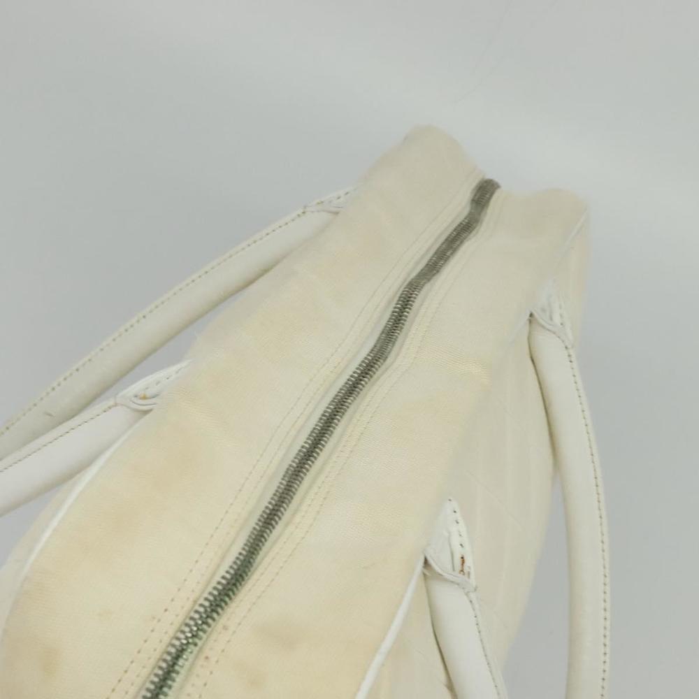 CHANEL Sports Line Boston Bag Canvas White CC Auth 115293 - Picture 6 of 16
